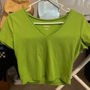 L green target crop top